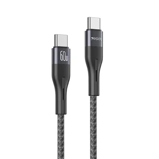 کابل دو سر Type-C یسیدو مدل YESIDO CA601 USB-C PD 60W مشکی طول 1 متر